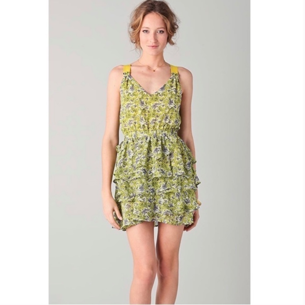 Patterson J Kincaid Gardenia ruffle dress